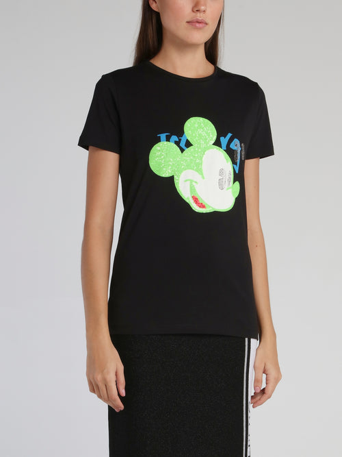 Mickey Mouse Black Sequin T-Shirt