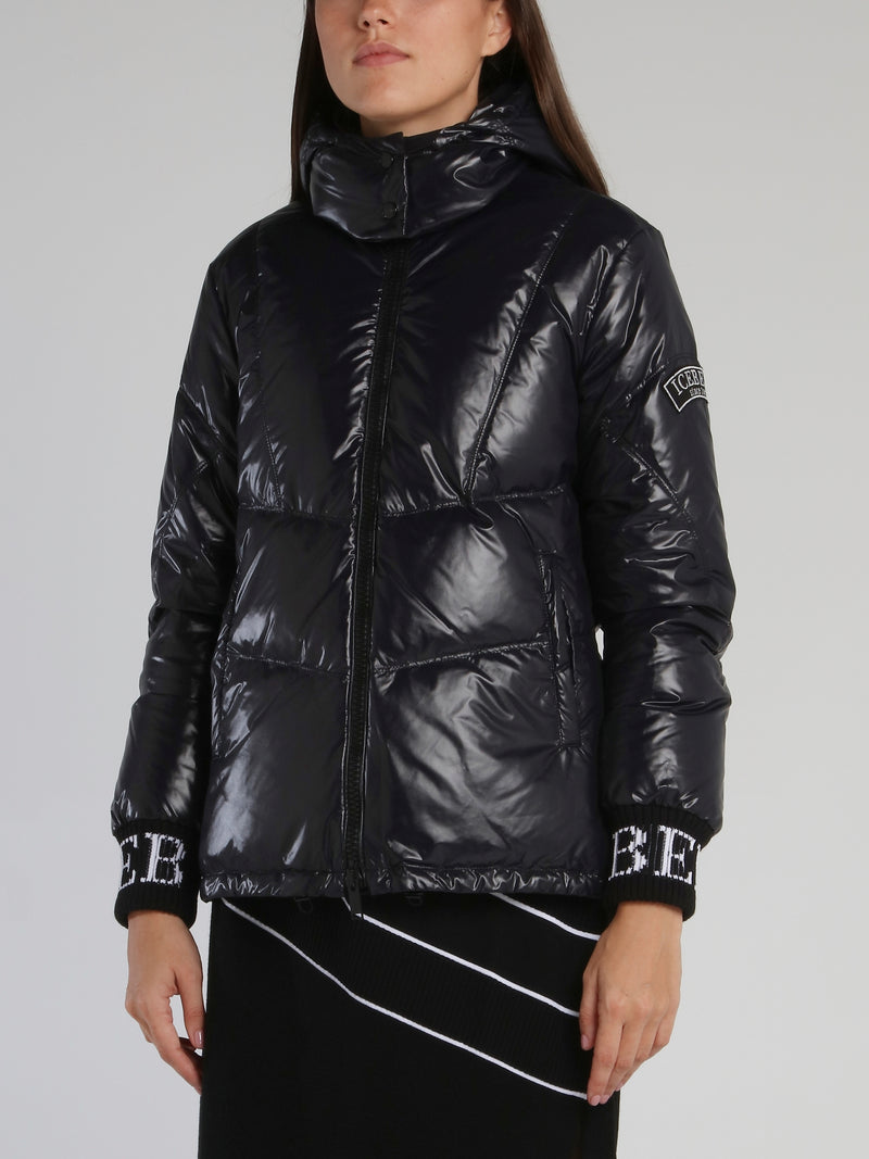 Black Hooded Down Jacket