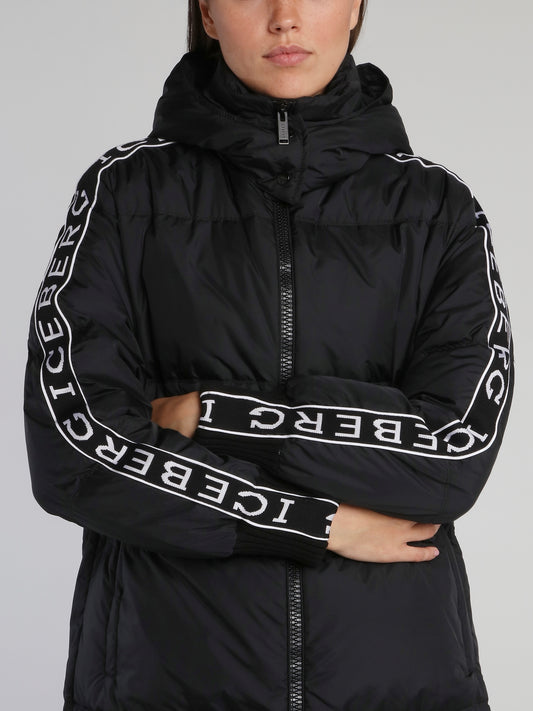 Black Logo Tape Down Jacket