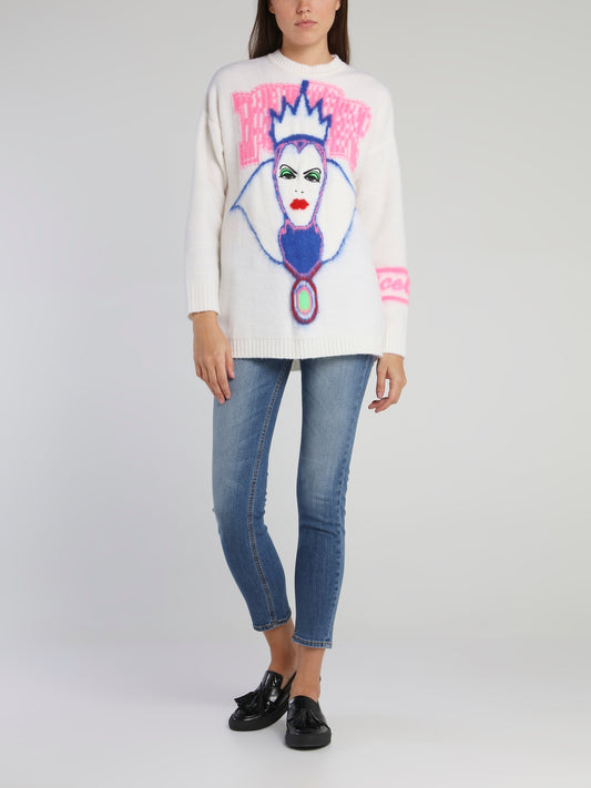 Disney Evil Queen White Knitted Sweater