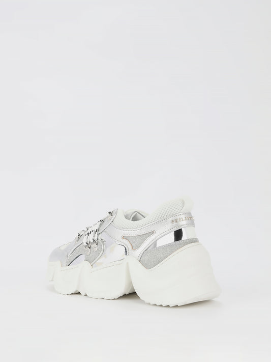 Runner Crystal Metallic Chunky Sneakers