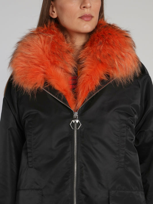 Space Plein Contrast Fur Parka