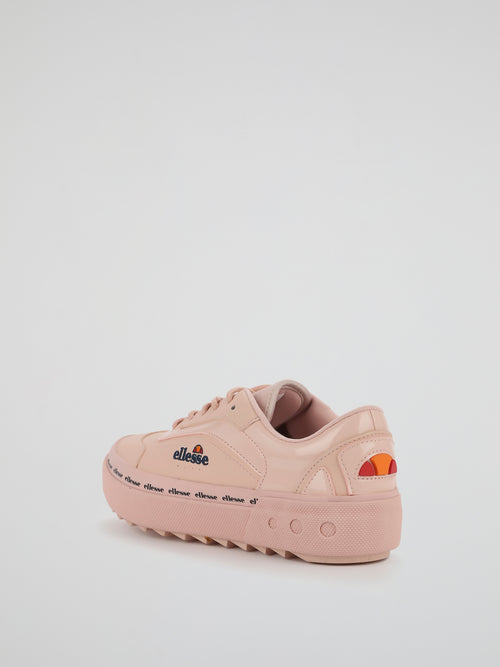 Alzina Pink Leather Trainers