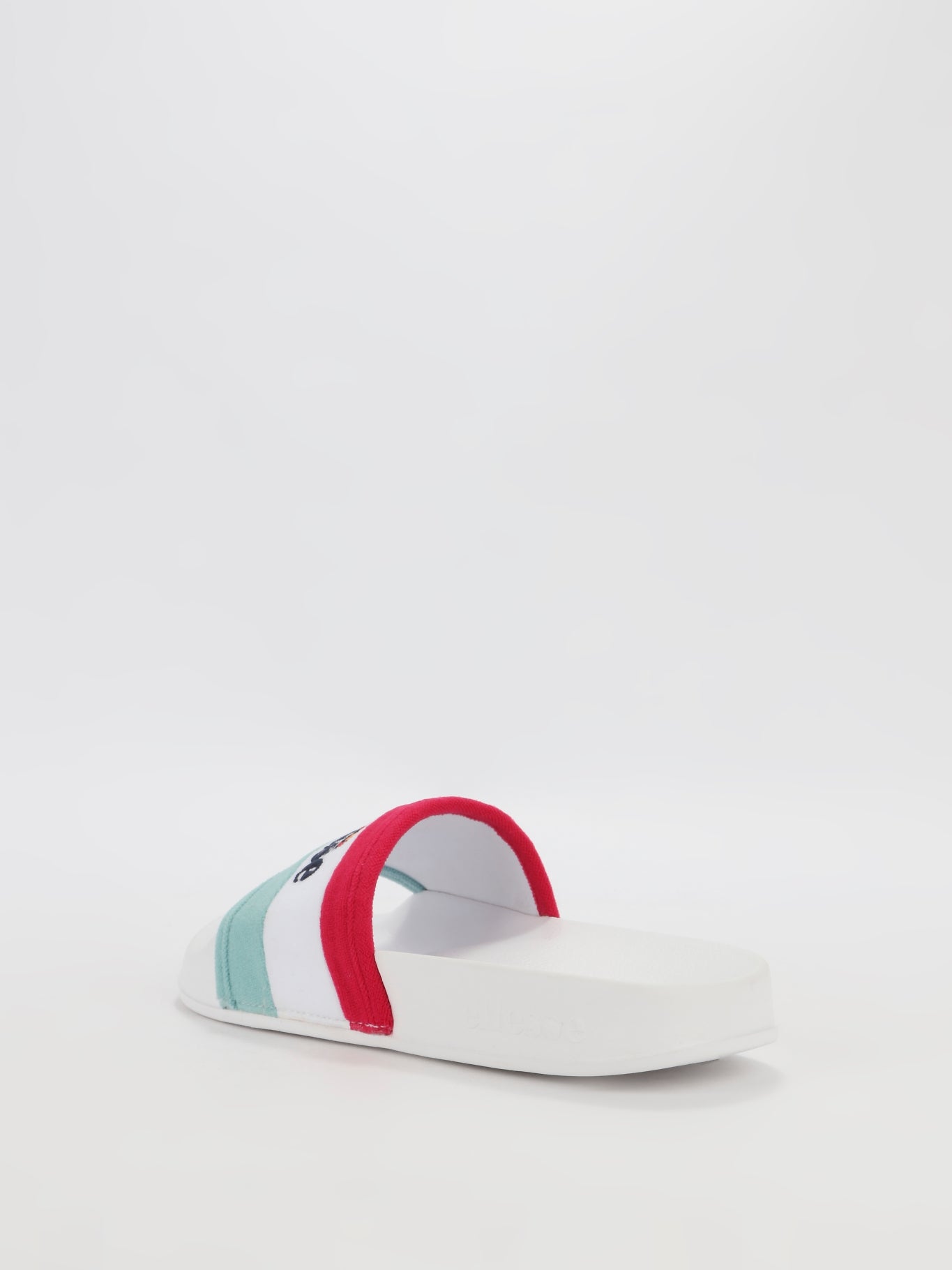 Borgaro White Logo Stripe Slides