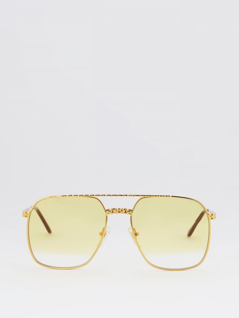 Yellow Gradient Aviator Sunglasses