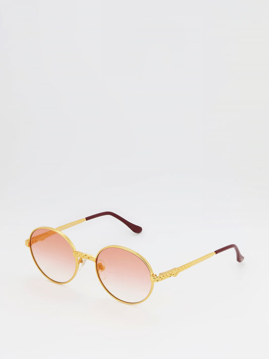 Pink Gradient Round Sunglasses