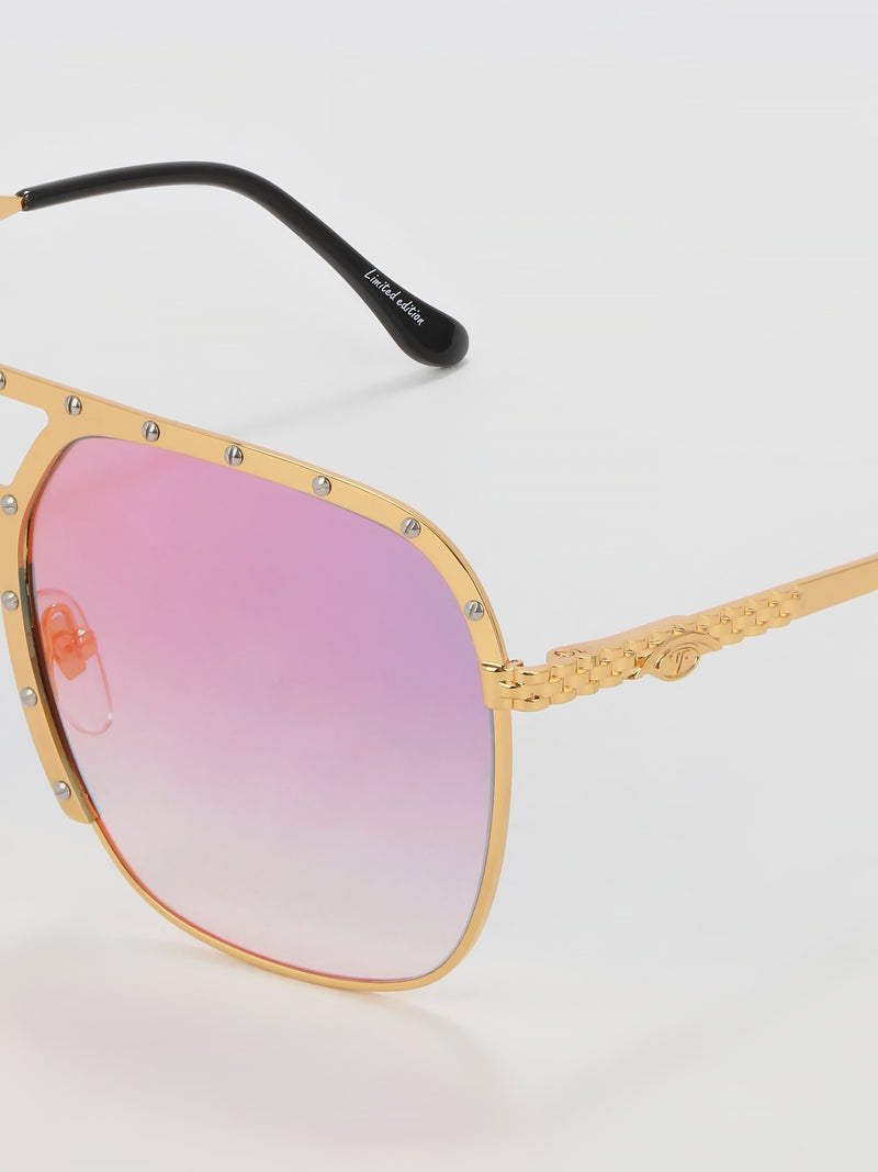 Multi-Flash Lens Oversized Sunglasses