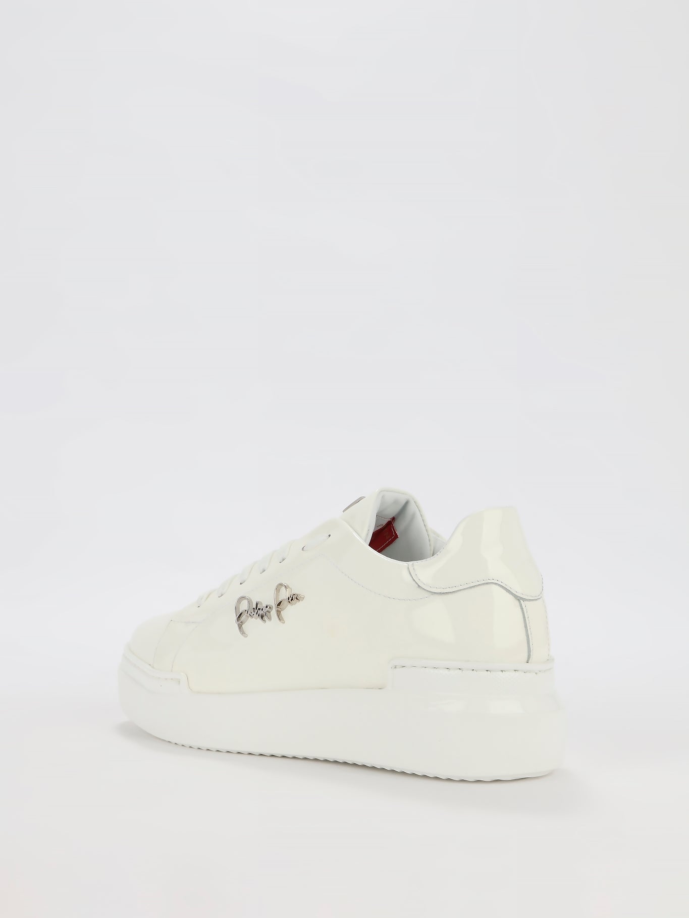 White Patent Leather Platform Sneakers