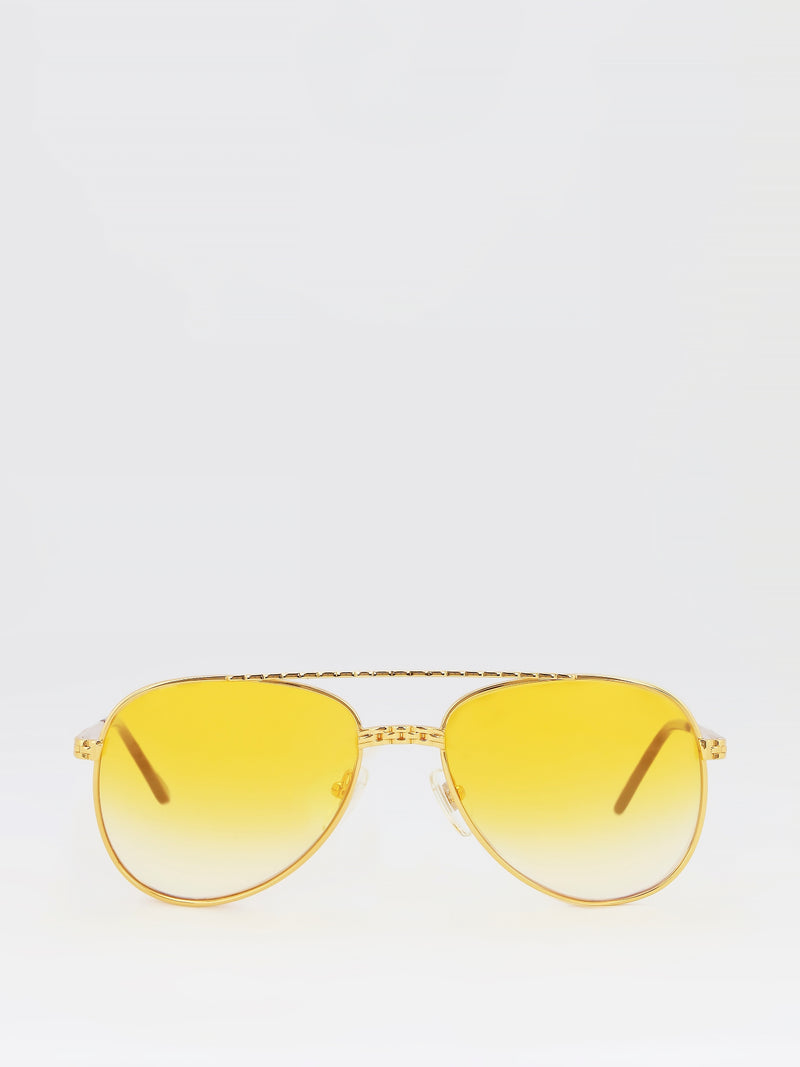 Yellow Gradient Mirror Lens Sunglasses