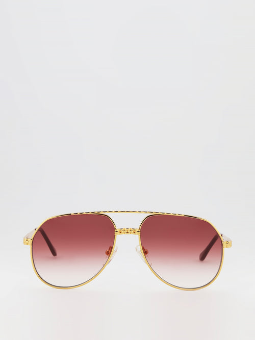 Burgundy Gradient Aviator Sunglasses