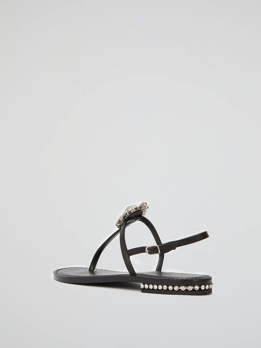 Crystal Skull Flat Sandals