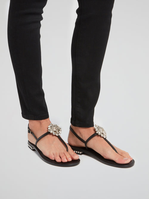 Crystal Skull Flat Sandals