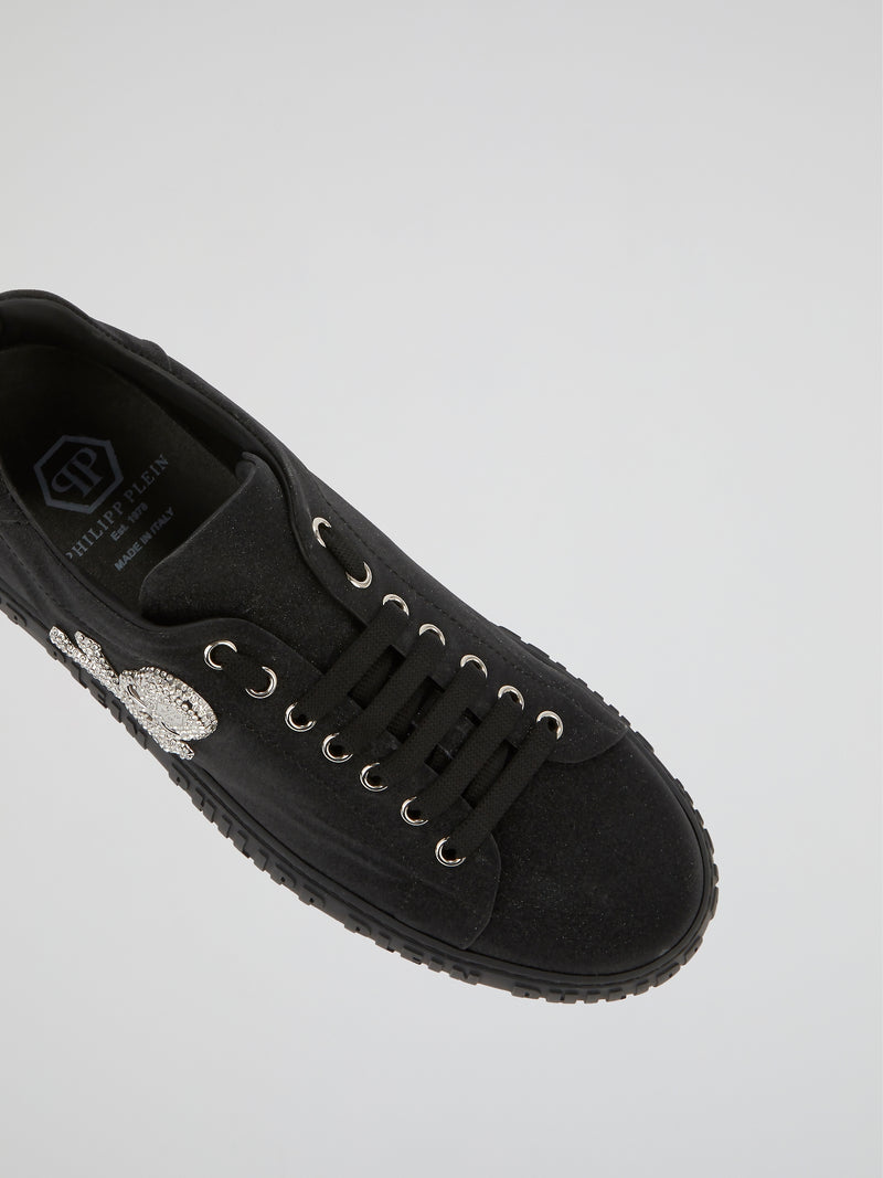 Black Crystal Skull Sneakers