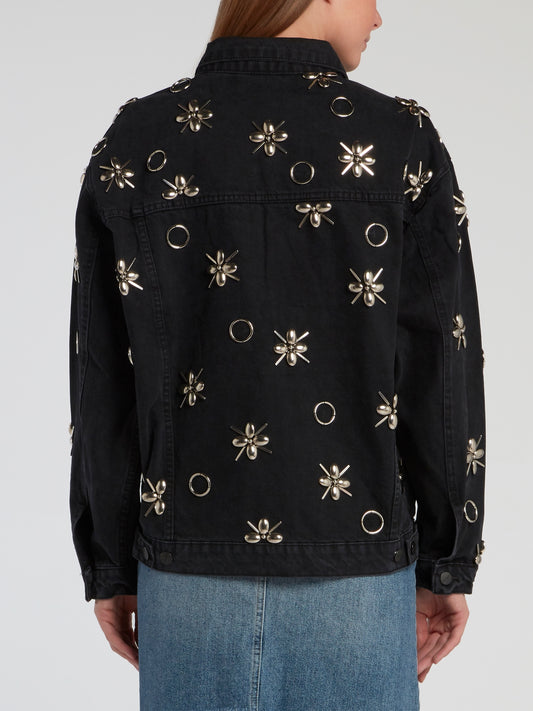 Black Embellished Denim Jacket