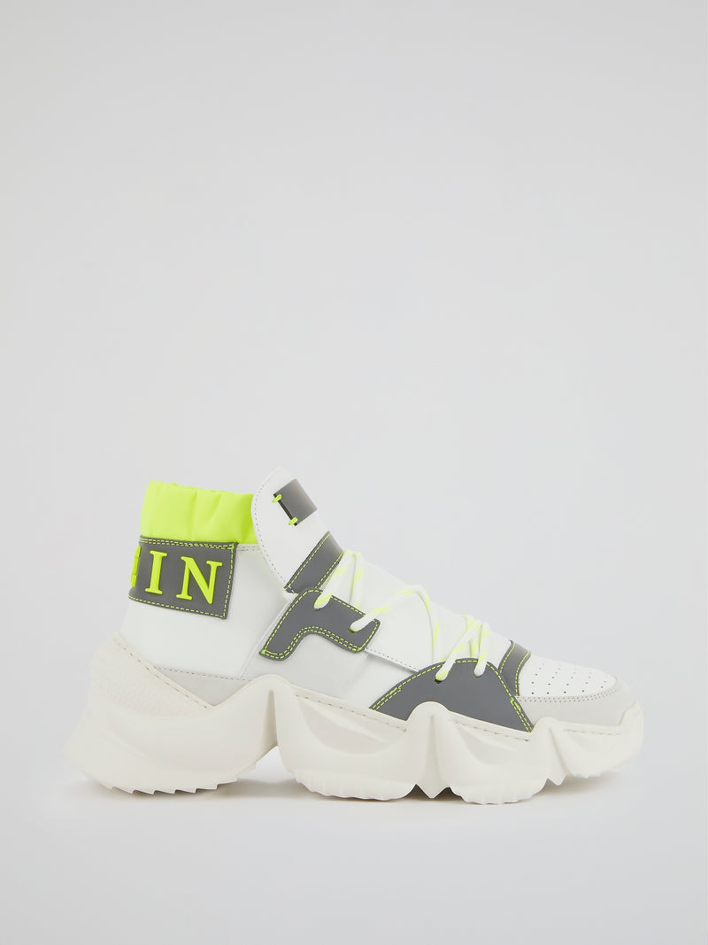 White Runner Monster 0.2 High Top Sneakers