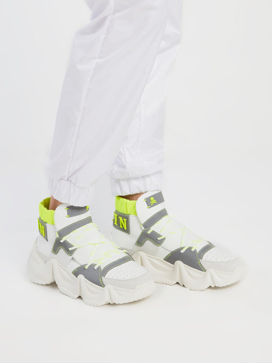 White Runner Monster 0.2 High Top Sneakers