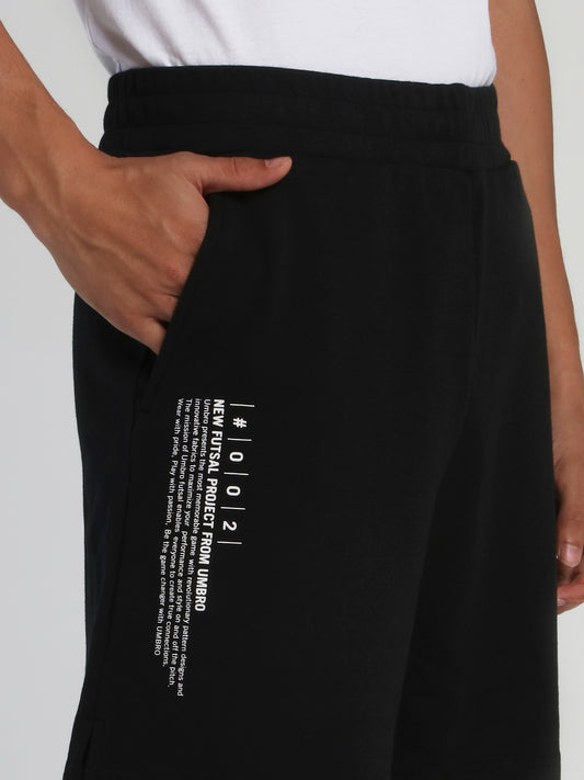 Black Ribbed Waistband Shorts