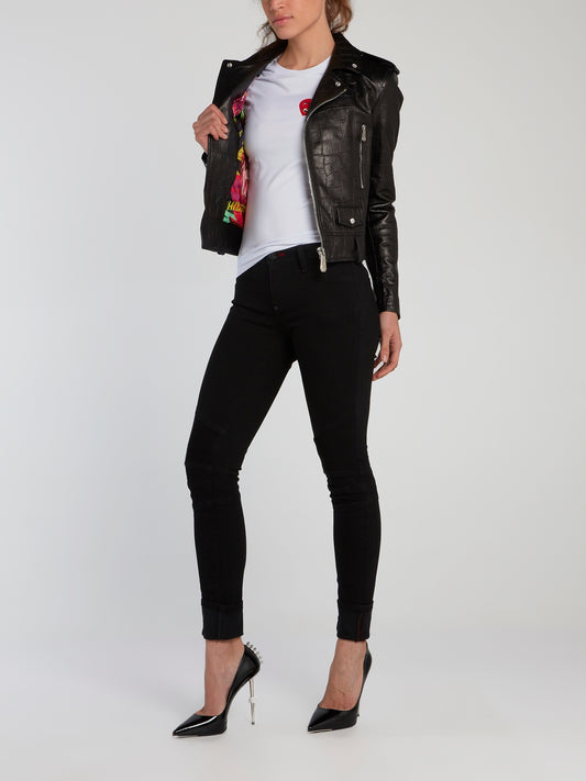 Black Reptilian Biker Jacket