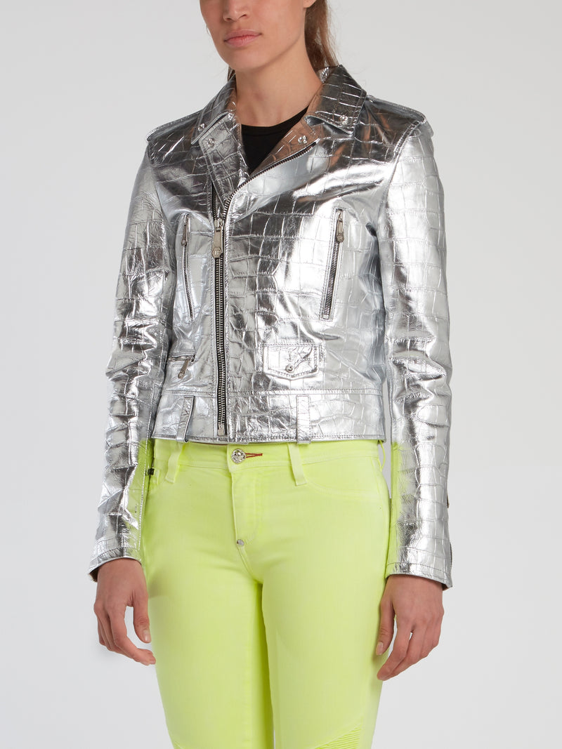 Metallic Reptilian Biker Jacket