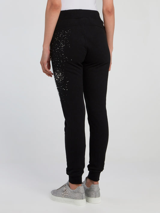 Crystal Plein Black Running Trousers