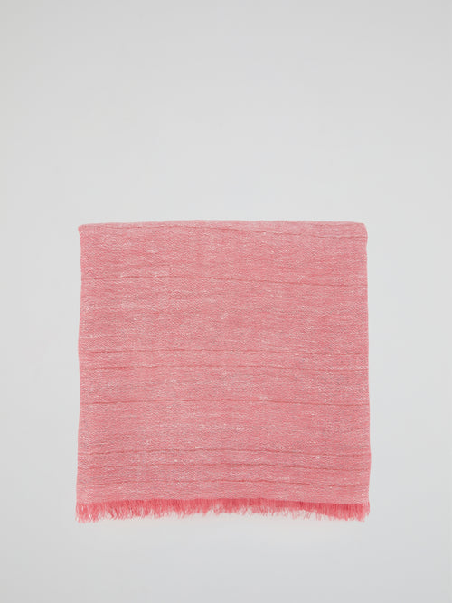 Pink Frayed Lurex Stole