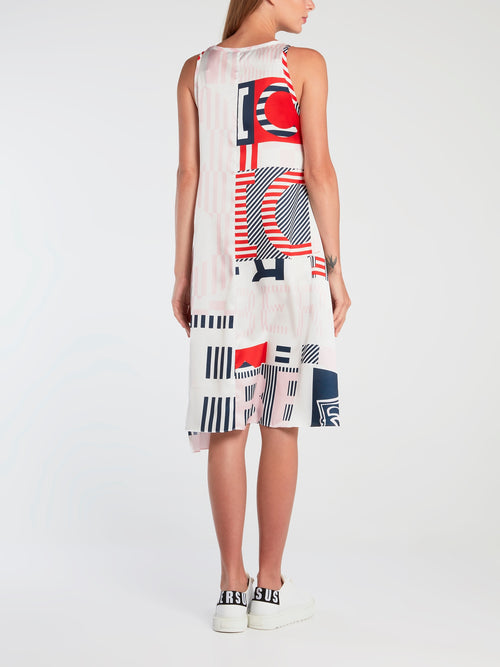 Logo Stripe Tank Dress