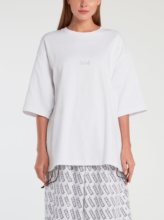 White Half Sleeve Oversized T-Shirt