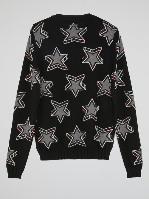 Black Star Print Sweatshirt