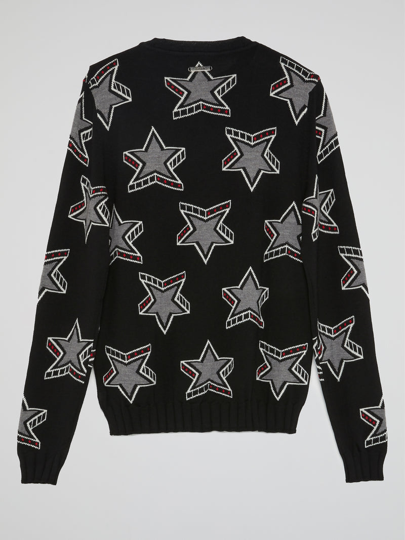 Black Star Print Sweatshirt