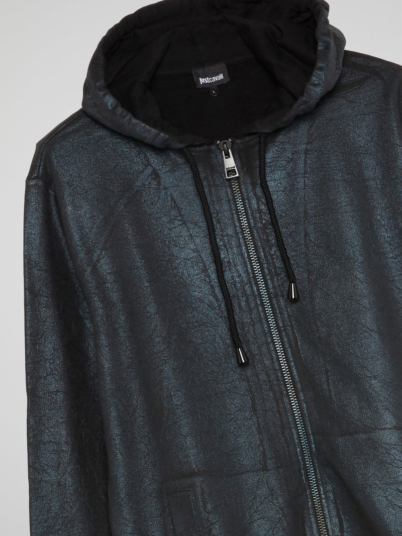 Metallic Zip Up Sweatshirt