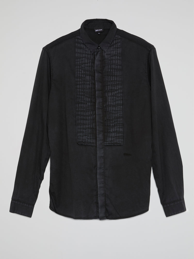 Black Accordion Bib Shirt