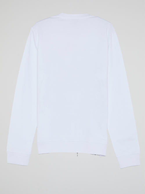 White Leopard Print Sweatshirt