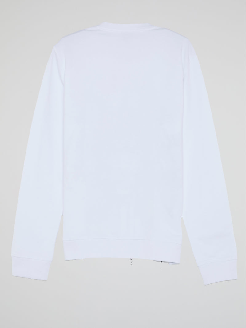 White Leopard Print Sweatshirt