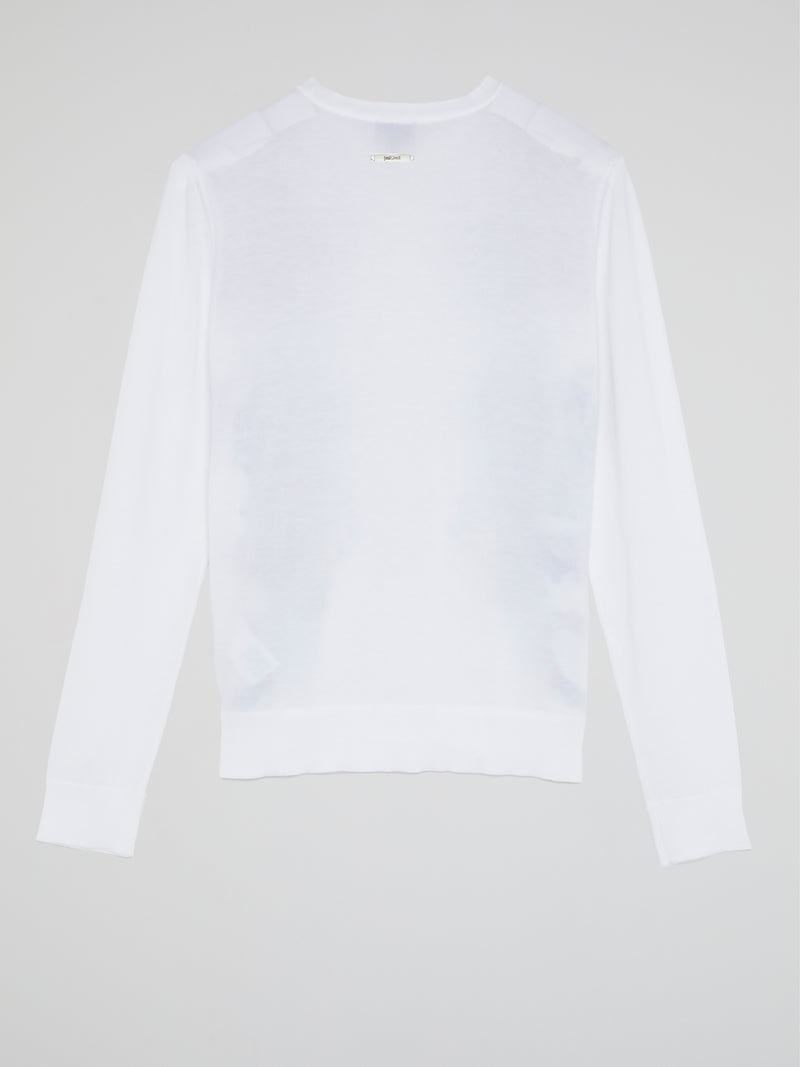 White Dragon Print Sweatshirt