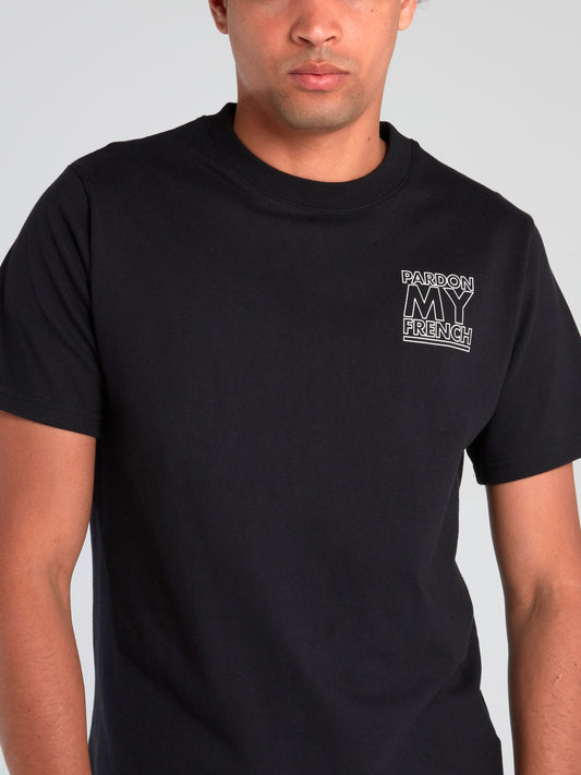 Black Logo Print Cotton T-Shirt