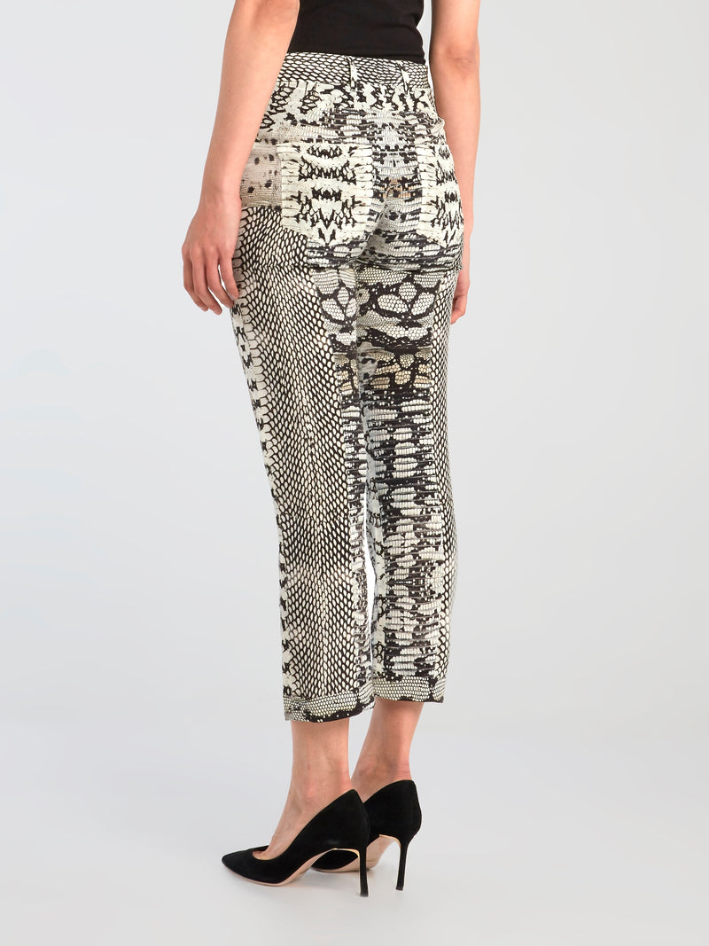 Reptilian Print Capri Pants