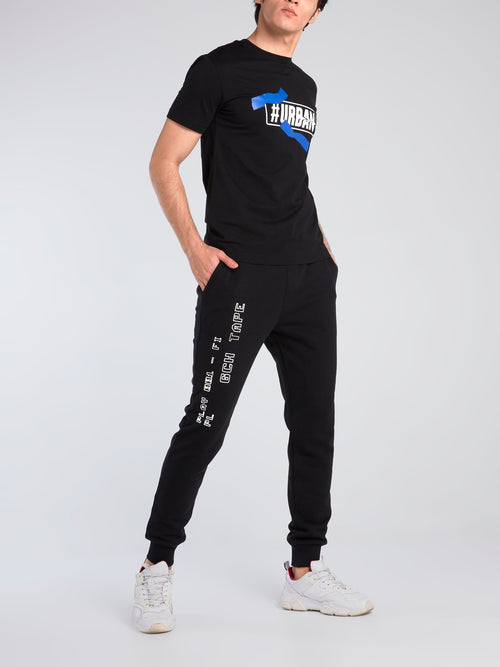 Black Barcode Display Track Pants