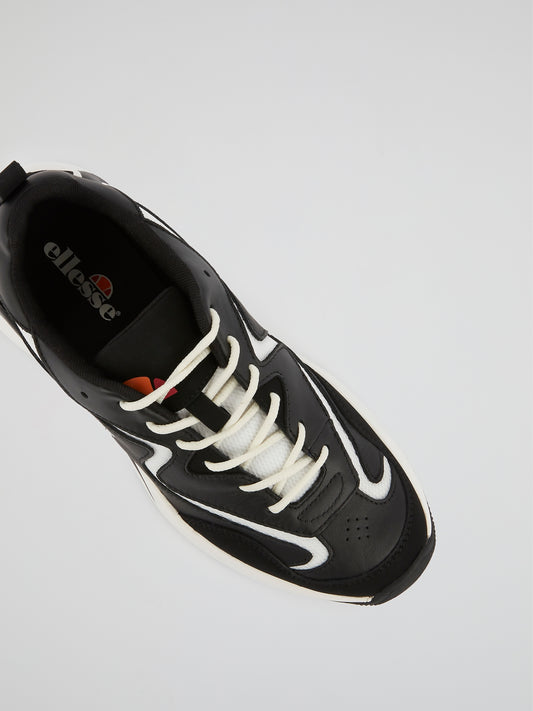 Indus Black Leather Sneakers