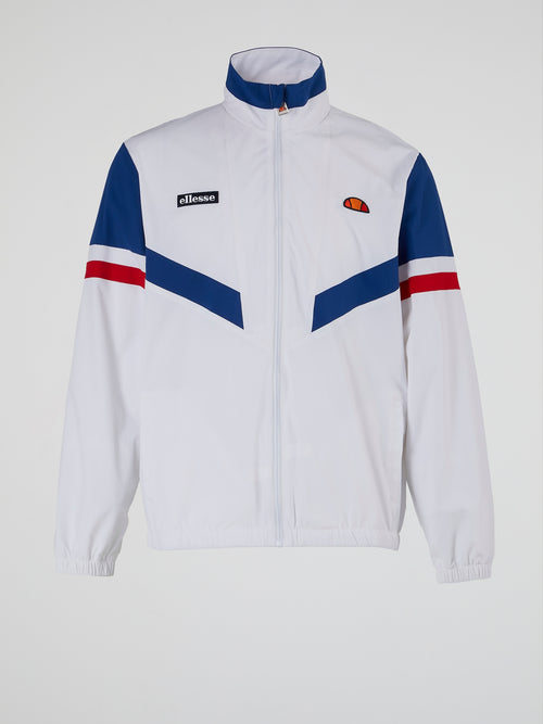 Oscuro White Zip Up Track Top