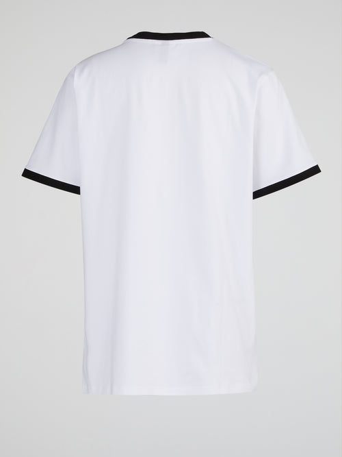 Serafina White Contrast Trim T-Shirt