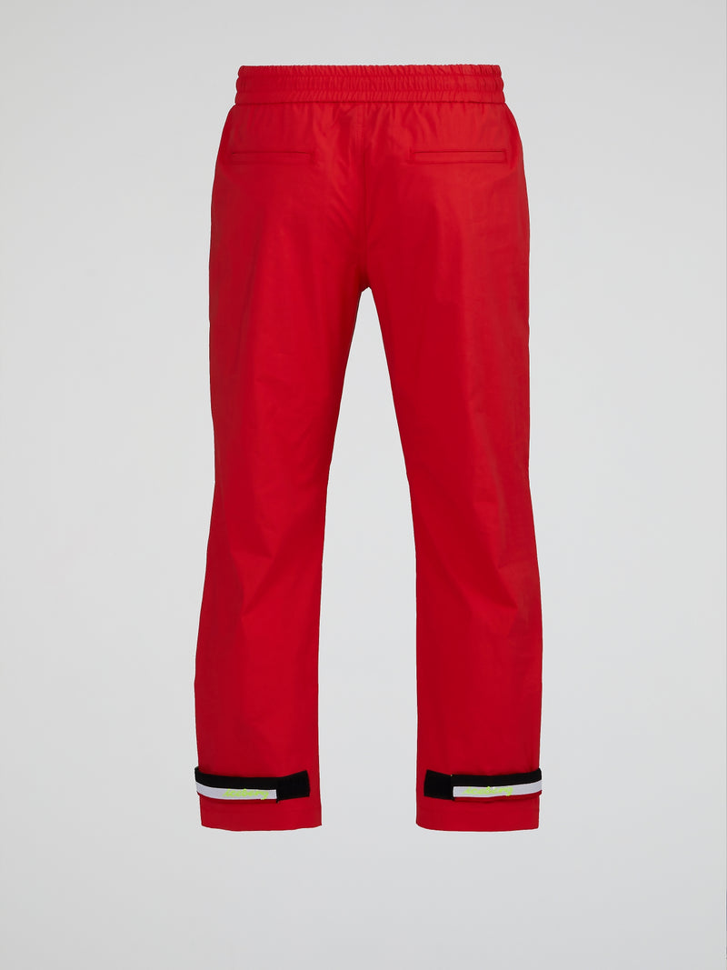 Red Bootcut Drawstring Pants