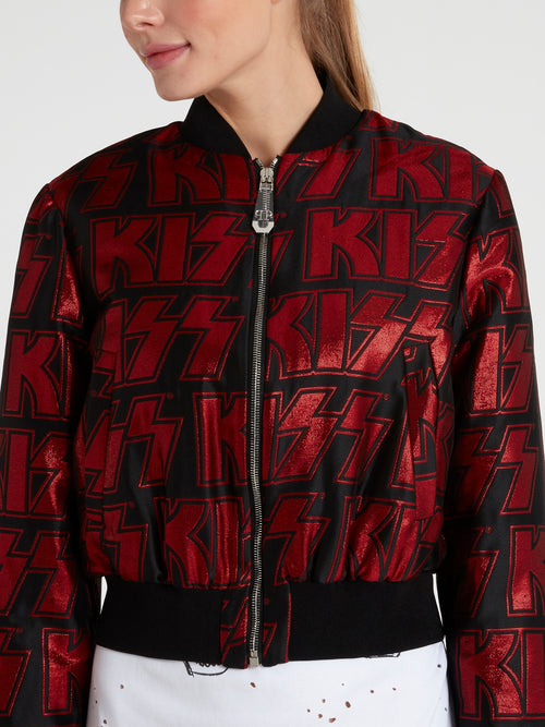 Rock Band Zip-Up Bomber Jacket