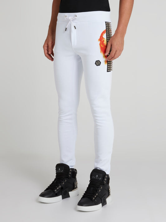 Rock PP White Jogging Trousers