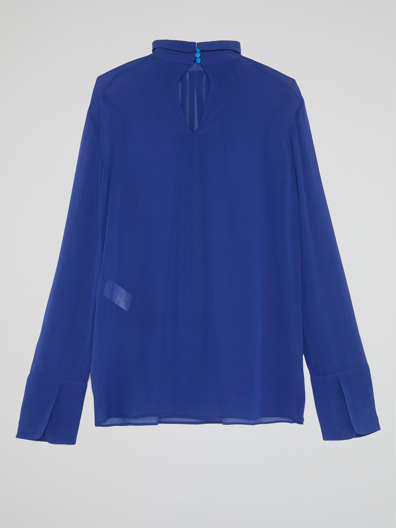 Blue High Neck Shirt