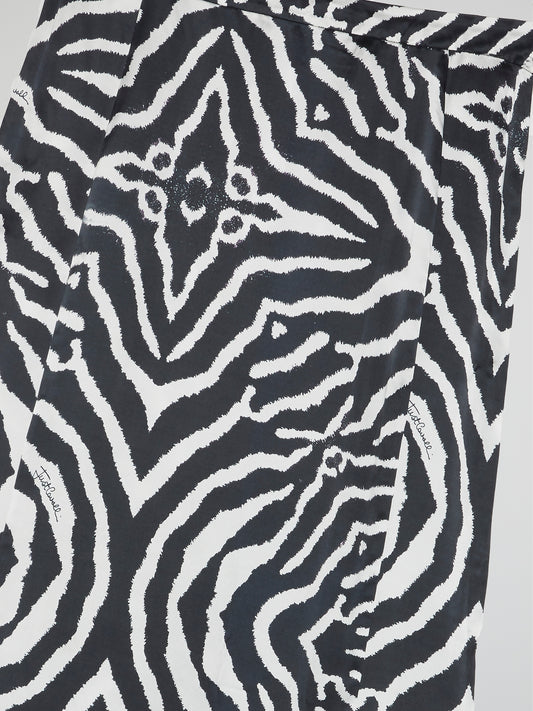 Jacquard Print Flared Skirt