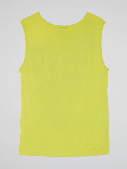 Yellow Floral Print Tank Top