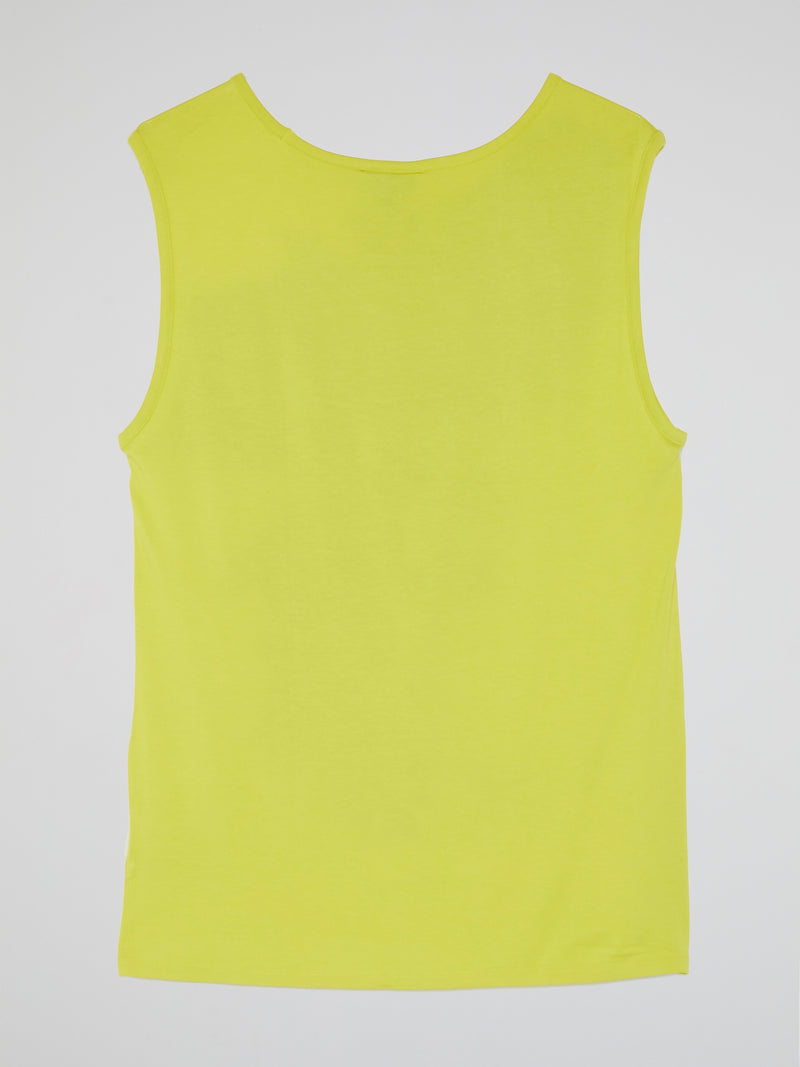 Yellow Floral Print Tank Top