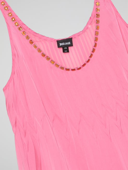 Pink Embellished Sleeveless Top