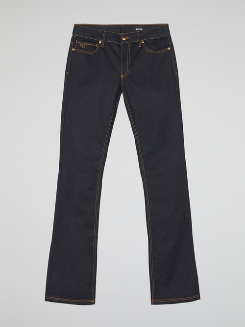 Navy Contrast Stitch Jeans