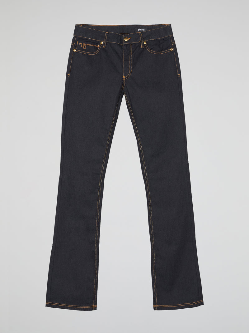 Navy Contrast Stitch Jeans
